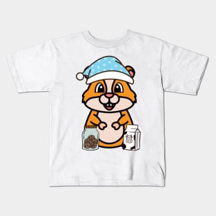 Cute hamster is having a midnight snack Kids T-Shirt